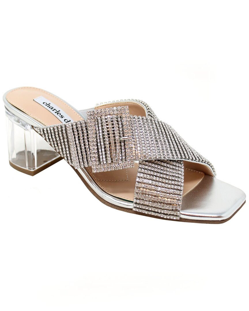 Charles David Cayden Shimmery Buckle Crisscross Sandals In Nocolor