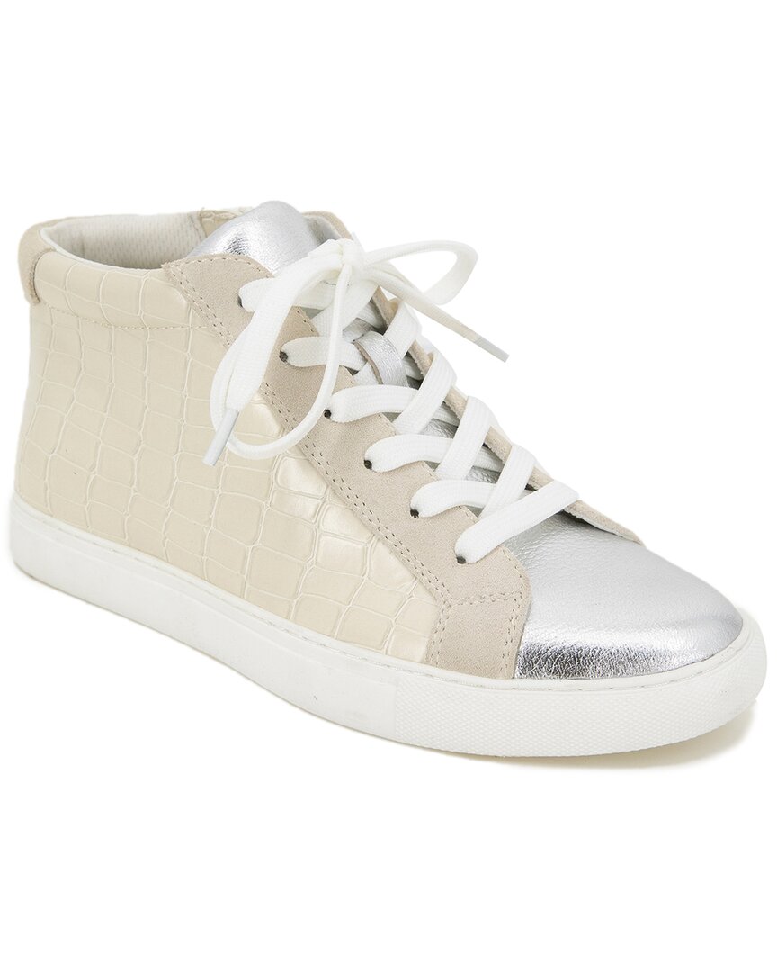 KENNETH COLE KENNETH COLE NEW YORK KAM LEATHER-TRIM HIGH-TOP SNEAKER