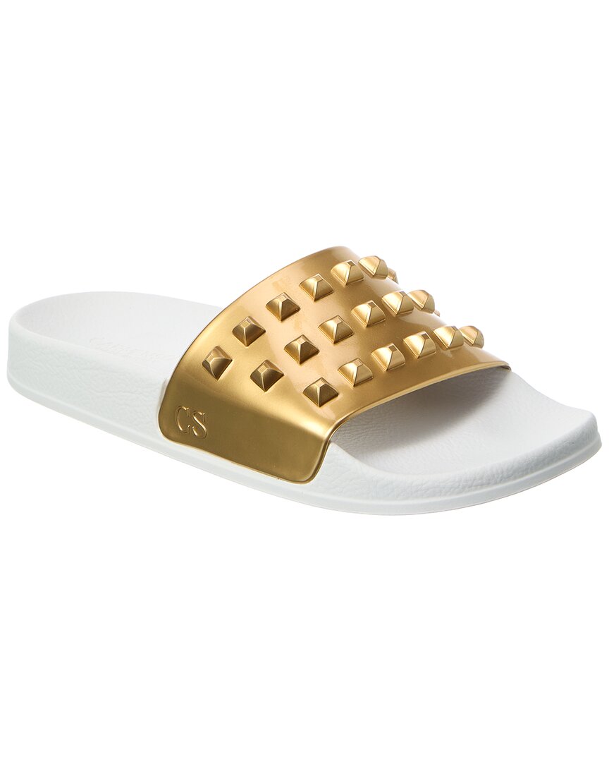 Carmen Sol Franco White Sandal In Gold