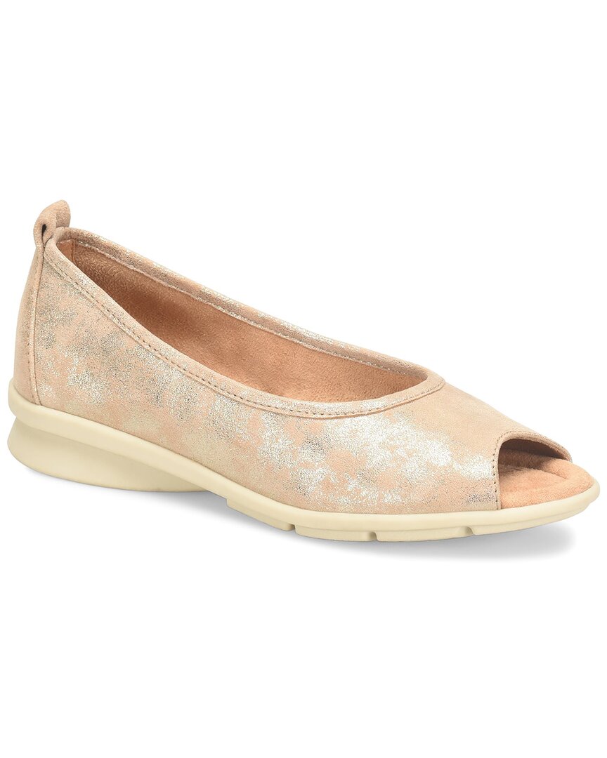 Comfortiva Pratima Peep Toe Ballet Flat In Neutral