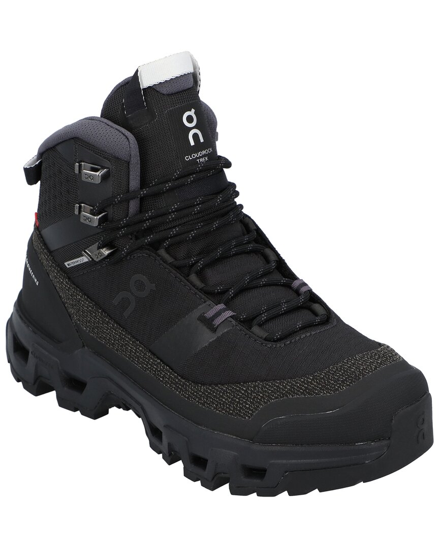 On Running Cloudrock Trek Waterproof Canvas Sneaker In Black