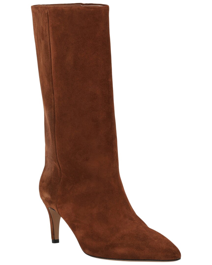 Paris Texas Mid-calf Suede Mule In Brown