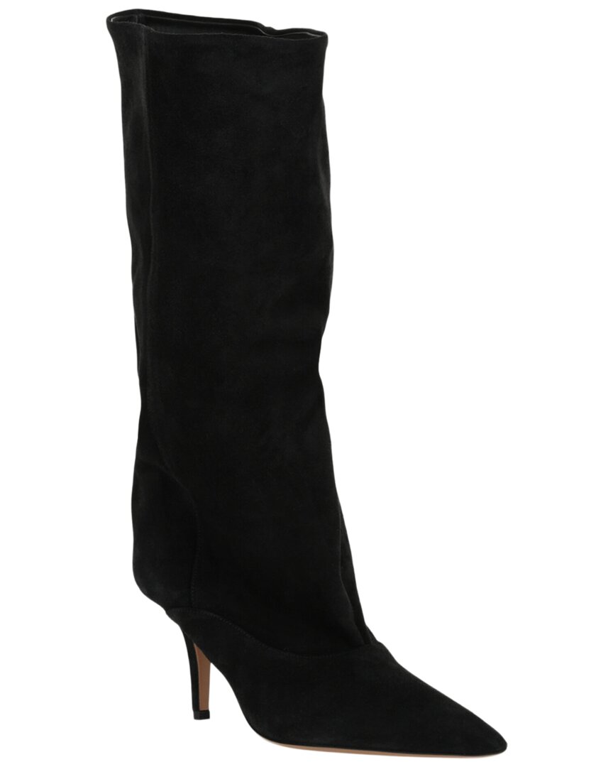 Paris Texas Ines Suede Mid-calf Boot In Black