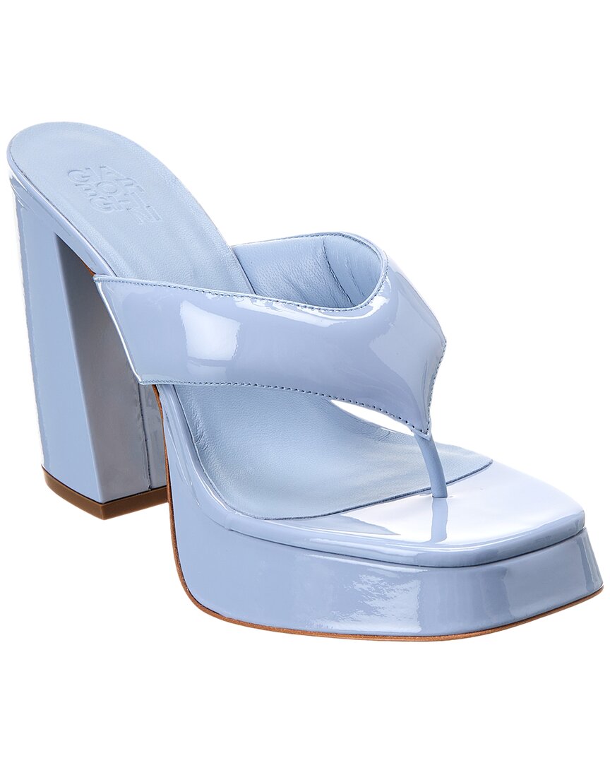 Shop Gia Borghini Gia 17 Patent Platform Sandal In Blue