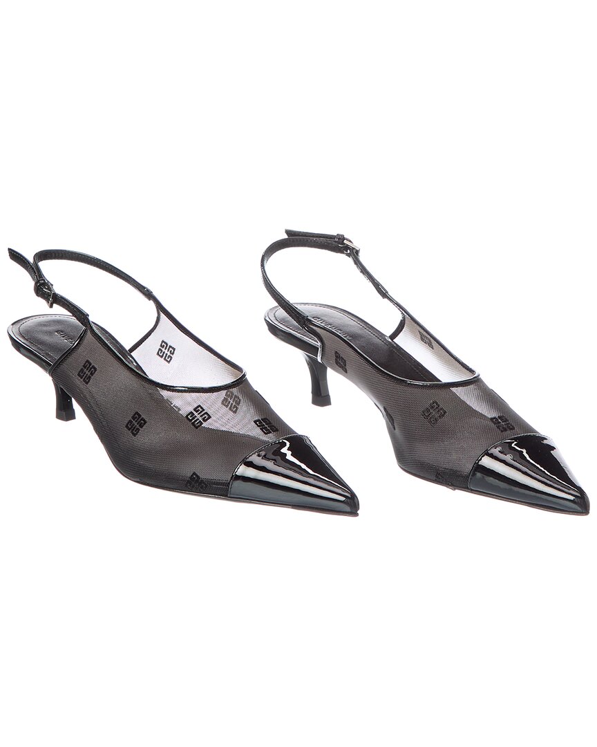 Pre-owned Givenchy Kitten Mesh & Patent Slingback Pump (authentic Pre-loved)