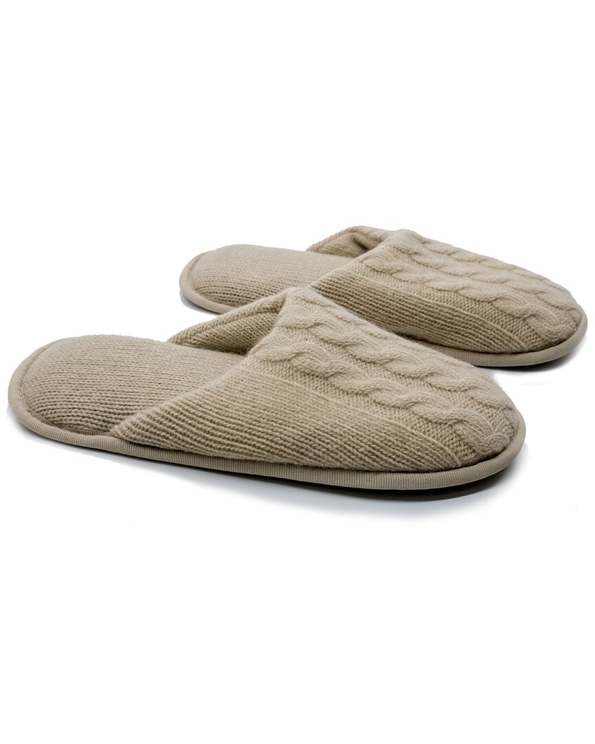 Portolano Ladies Slippers With Cables In Beige