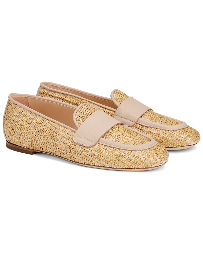 Agl Attilio Giusti Leombruni Agl Sheryl Raffia Leather Moccasin In Mocasin Ester-softy Ghibli-ghi