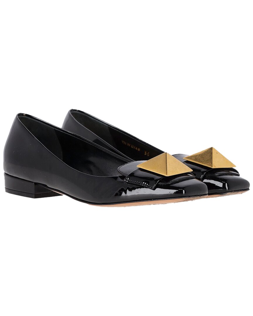 Valentino Garavani Valentino Women's Patent Leather One Stud Ballet Flat, Size 36.5 (authentic  Pre-loved)