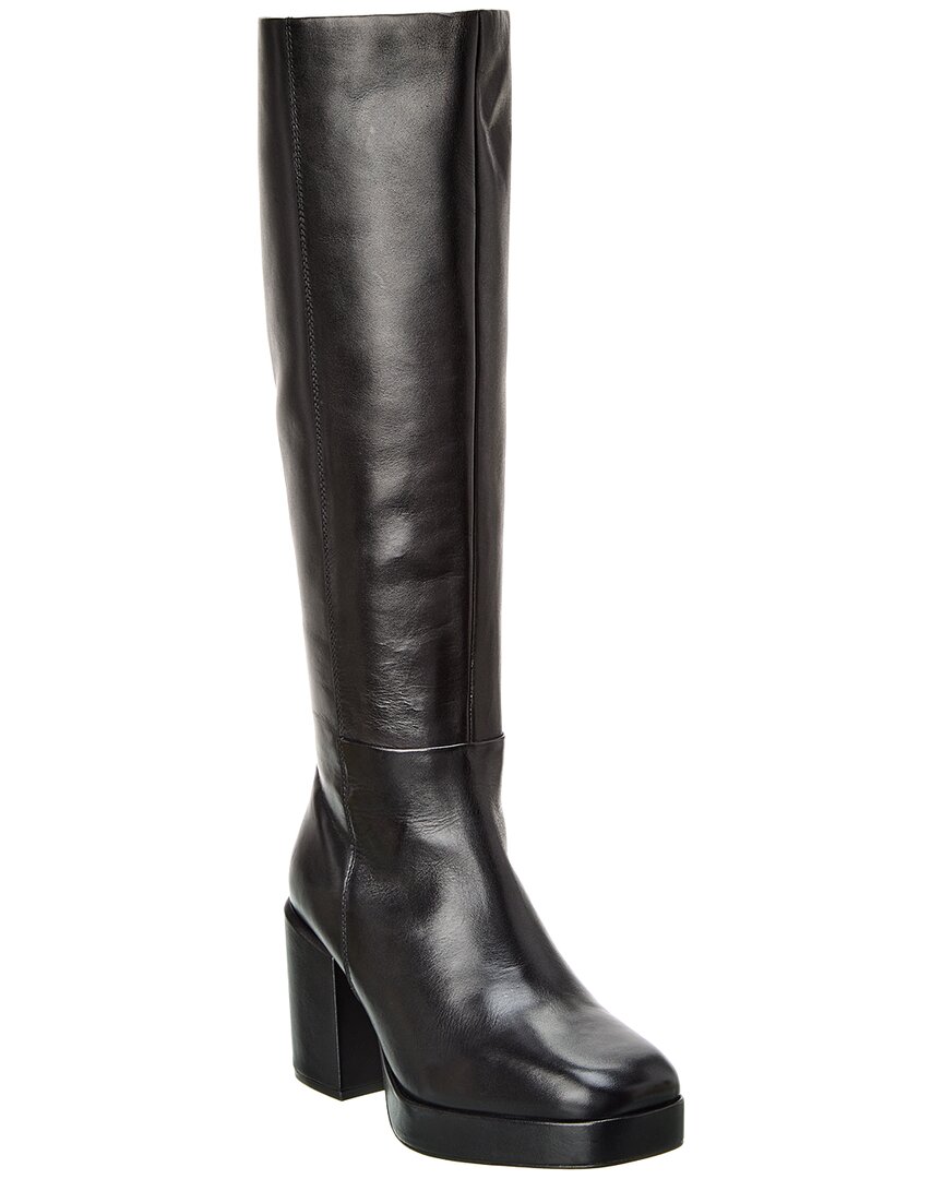 Seychelles No Love Lost Chain Leather Platform Knee-high Boot In Black