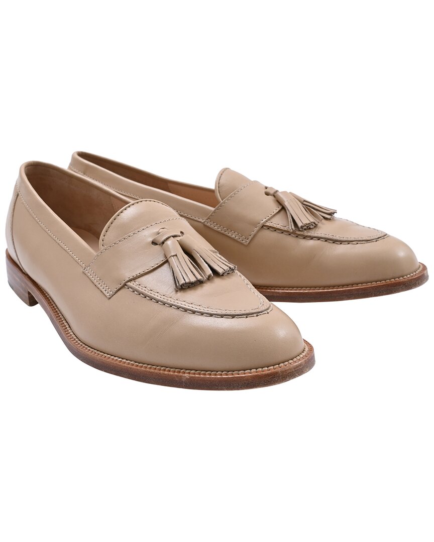 Manolo Blahnik Women's Leather Tassel Loafer (authentic Pre-loved) In Neutral