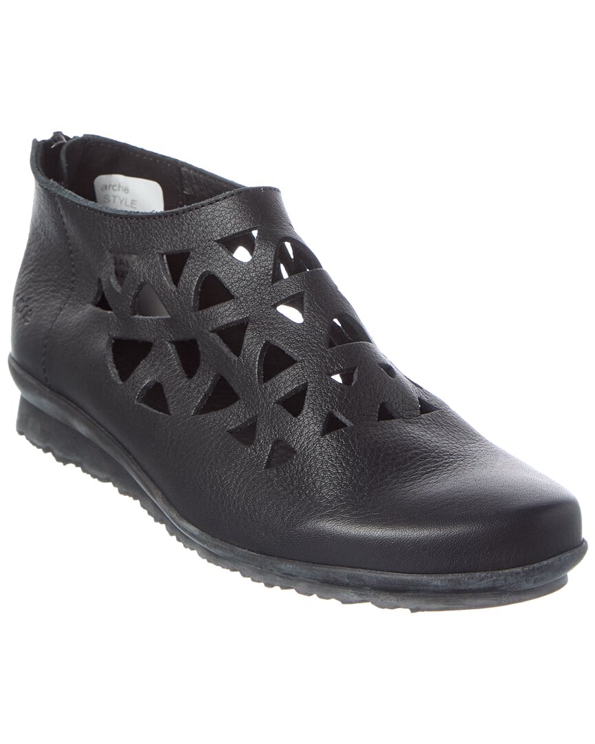 Arche Barazz Leather Flat In Black