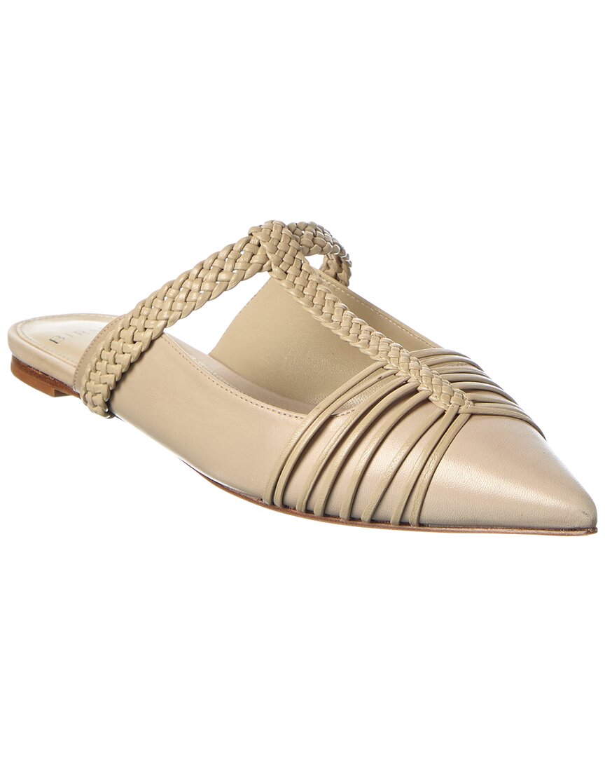 Alexandre Birman Nessa Woven Leather Flat In Beige