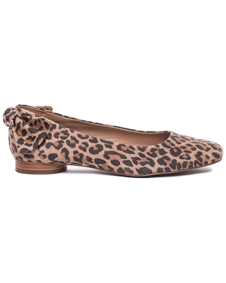 Bernardo Eloise Cheetah Suede Ballerina Flats