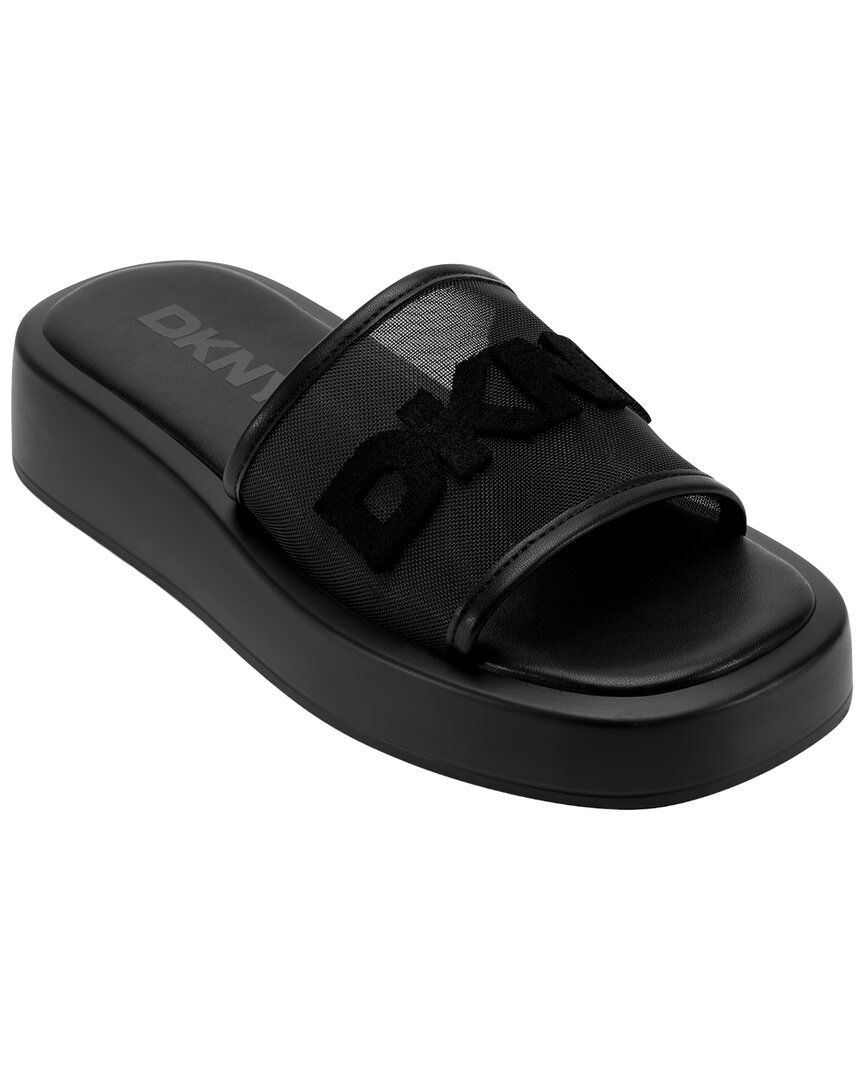 Dkny Orion Logo Mesh Platform Slide In Black