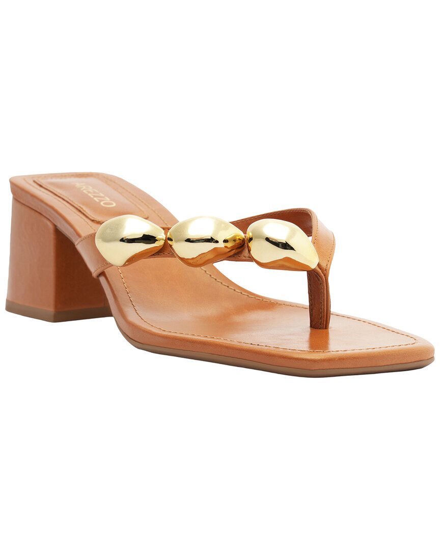 Arezzo Sunny Leather Sandal In Jungle Nut