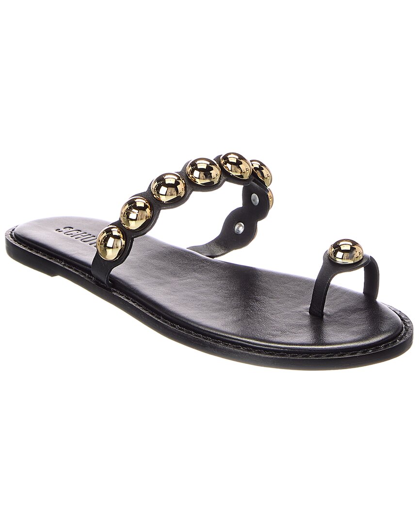 Schutz Romy Leather Sandal In Black