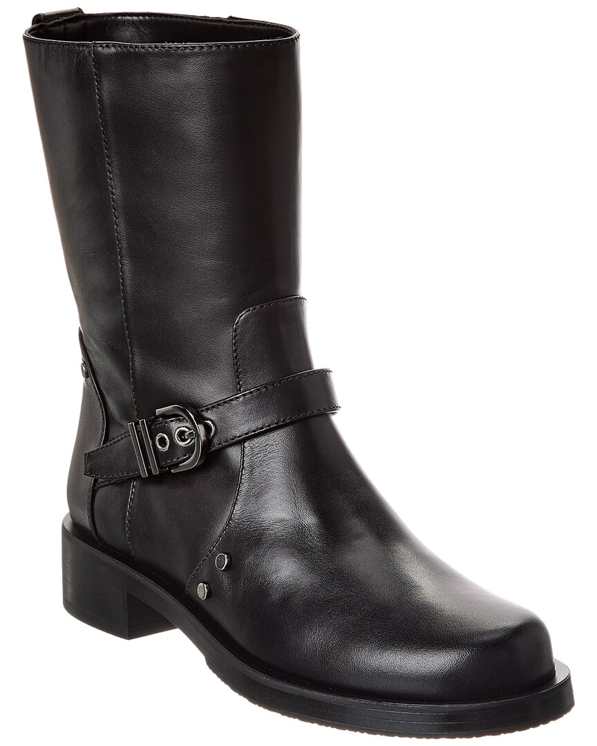 Stuart Weitzman Maverick Leather Bootie In Black