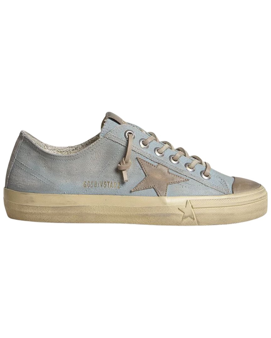 Golden Goose V-star 2 Distressed Canvas Sneakers In Gray