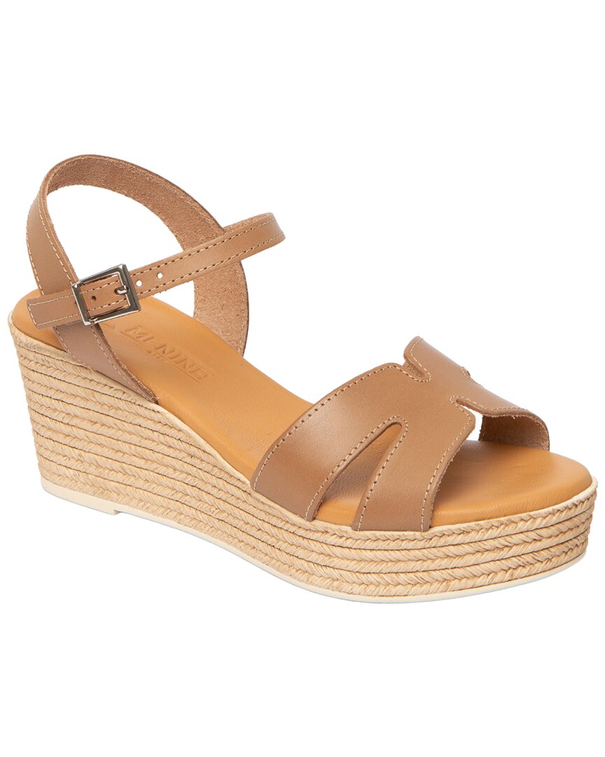 Menina Step Sara Leather Espadrille In Taupe