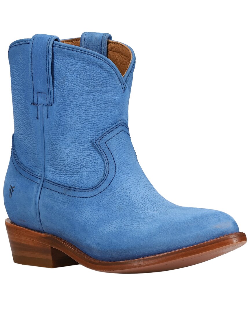 Frye Billy Short Leather Bootie In Blue