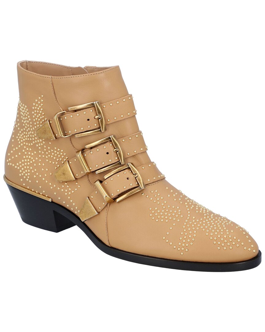 Chloé Women's Leather Susanna Short Boot (authentic Pre-loved) In Brown