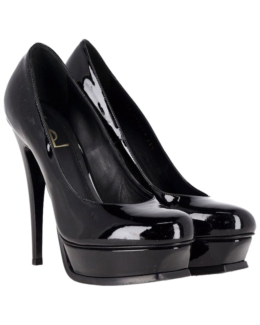 Saint Laurent Women's Patent Leather Paris Palais Curvy Platform Pump  (authentic Pre-loved) In Black