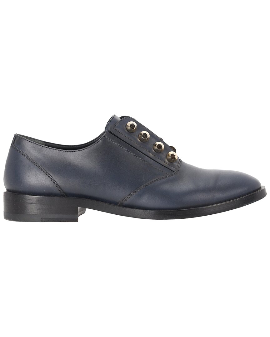 Balenciaga Women's Leather Studded Derby Shoe (authentic Pre-loved) In Blue