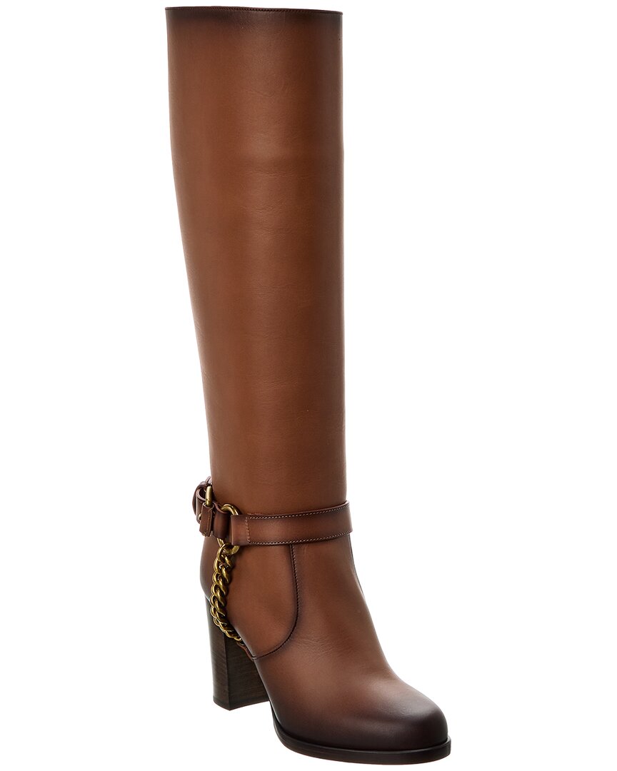 Michael Kors Arlette Leather Boot In Brown