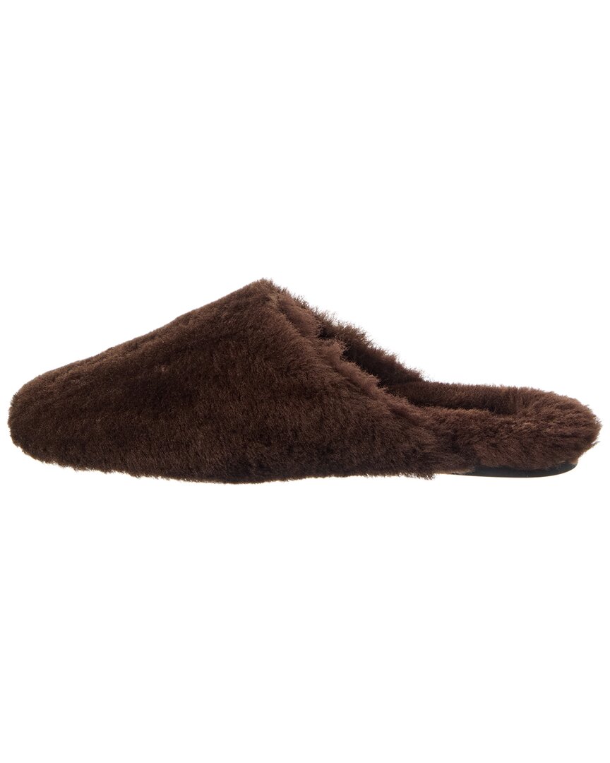 Aeyde Rega Shearling Mule In Brown