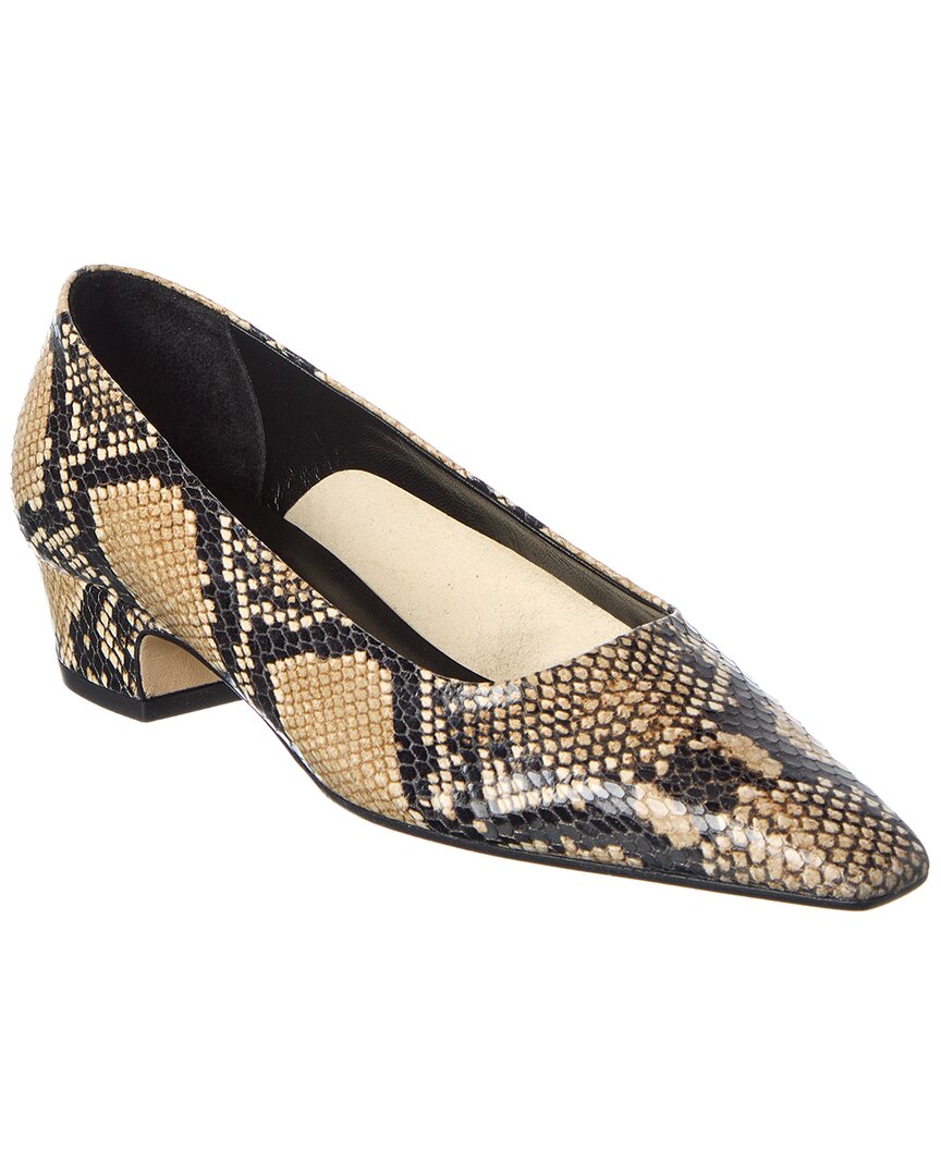 Aeyde Rory Snake-embossed Pump In Brown