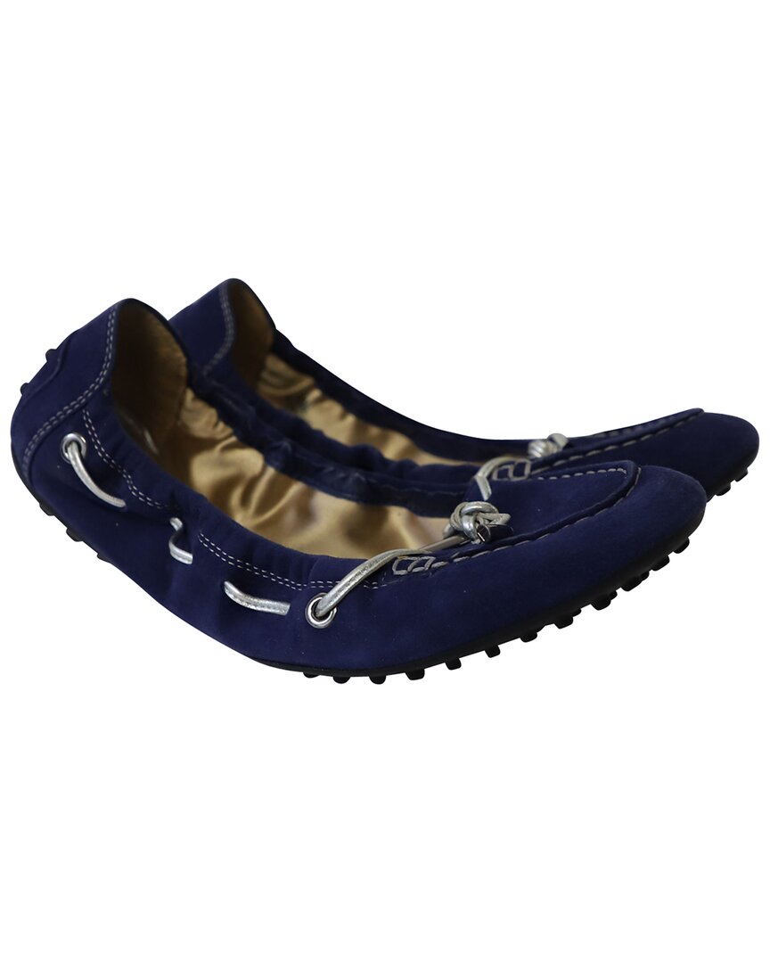Tod's Women's Suede Scrunch Ballet Flat, Size 38.5 (authentic Pre-loved)