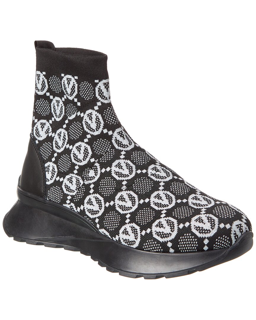 Valentino By Mario Valentino Clarissa Monogram Sock Sneaker In Black