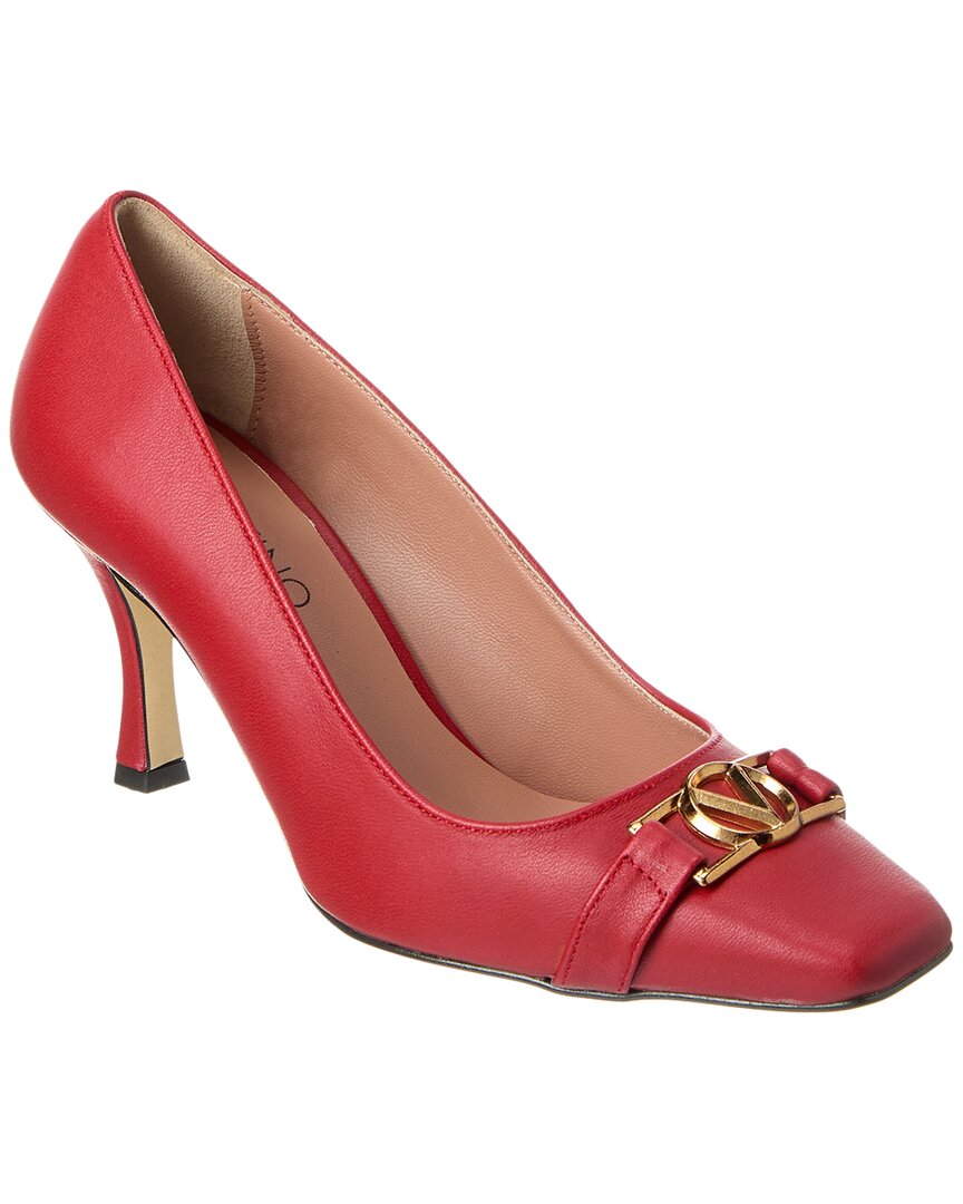Shop Valentino By Mario Valentino Aura Leather Pump In Red