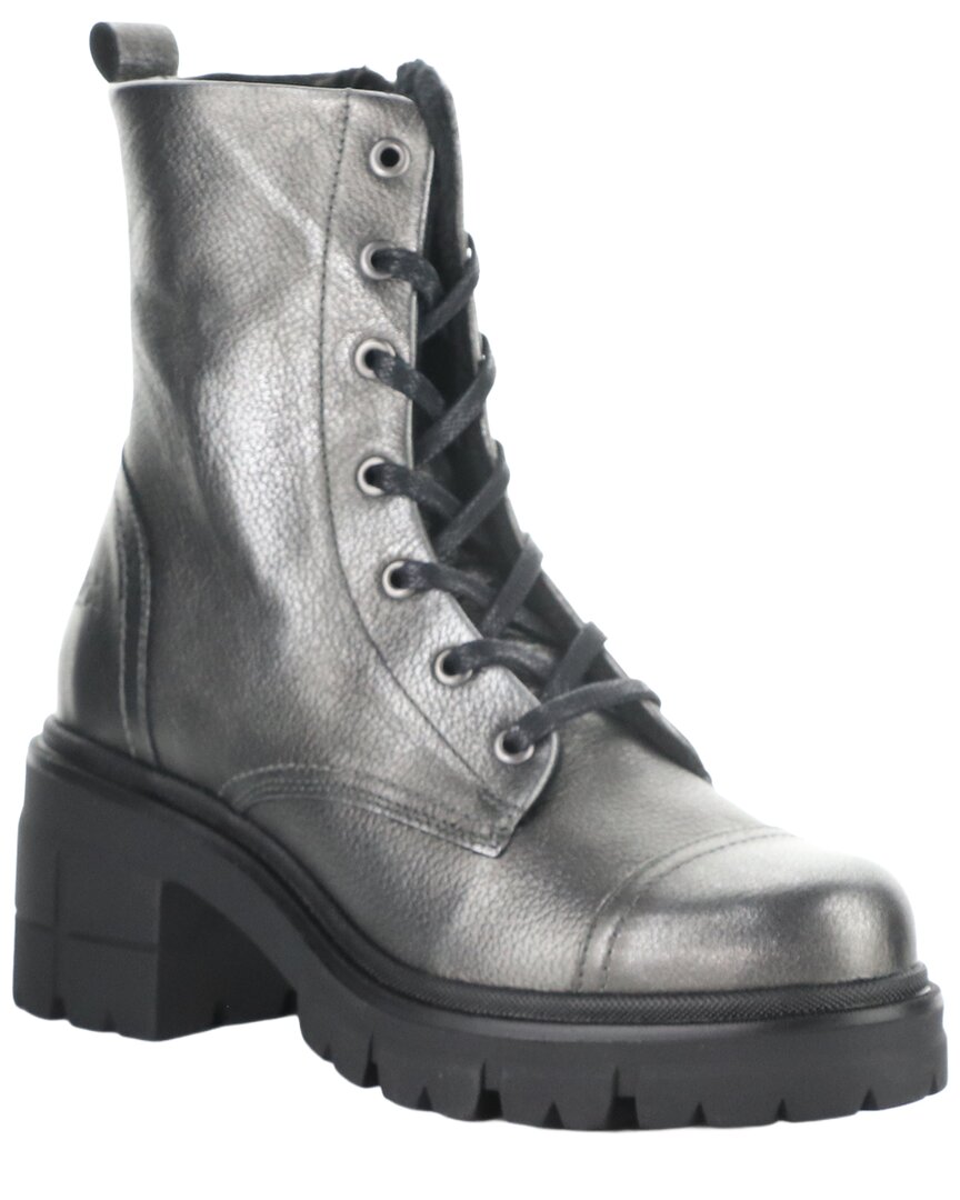 Bos. & Co. Bos & Co Barrett Metallic Leather Boot In Silver