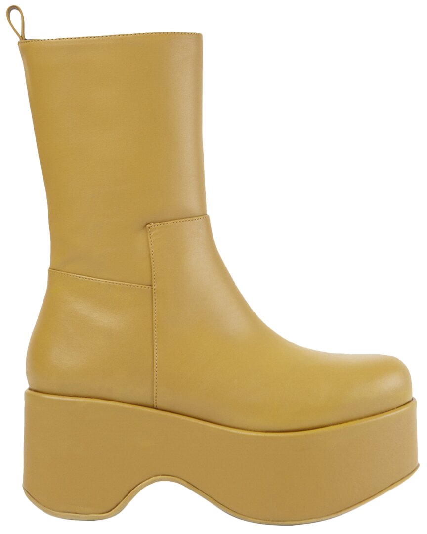 Shop Paloma Barceló Paloma Barcelo Eider Leather Boot In Yellow