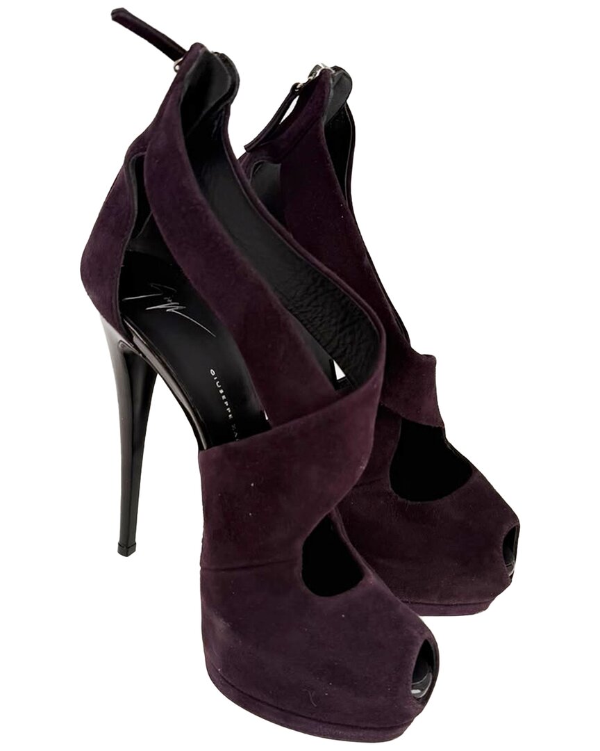 Giuseppe Zanotti Women's Suede Cross Strap Platform Pump (authentic Pre-loved)