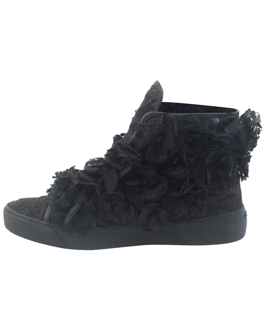 Chanel Women's Polyester Camellia Floral Lace-detailed High-top Sneaker  (authentic Pre-loved)