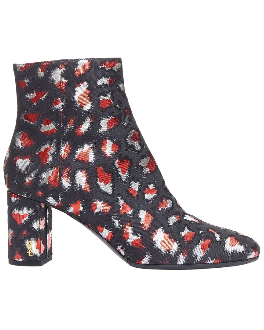 Saint Laurent Women's Cotton Gold Logo Bootie (authentic Pre-loved) In Multi