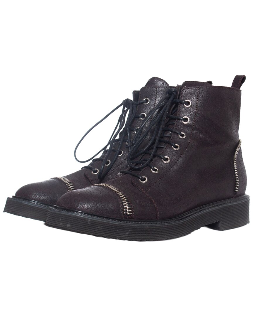 Giuseppe Zanotti Women's Leather Zipper Lace-up Biker Boot (authentic Pre-  Loved)