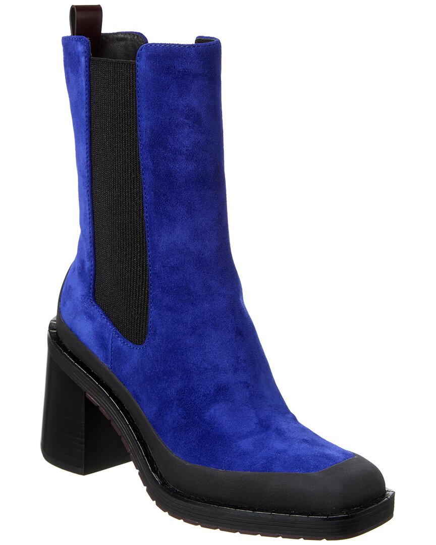 Shop Tory Burch Expedition Suede Chelsea Boot In Blue
