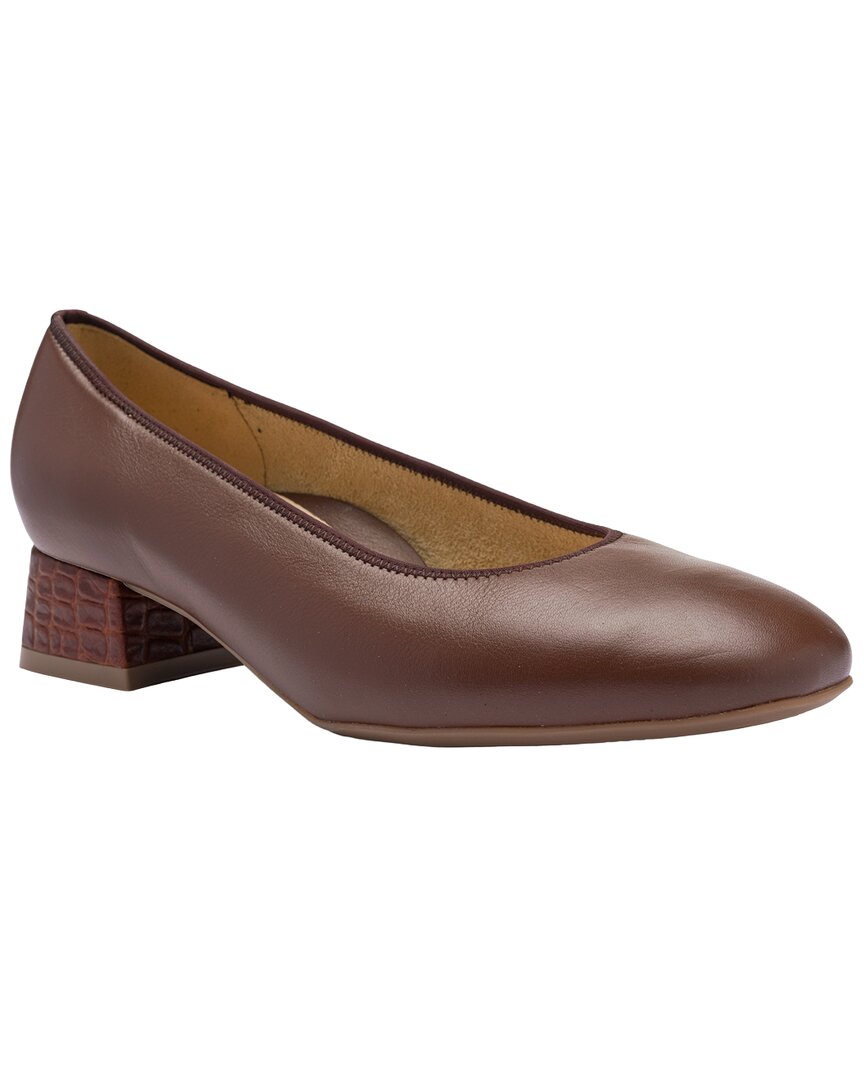 Ara Gypsum Leather Pump In Brown