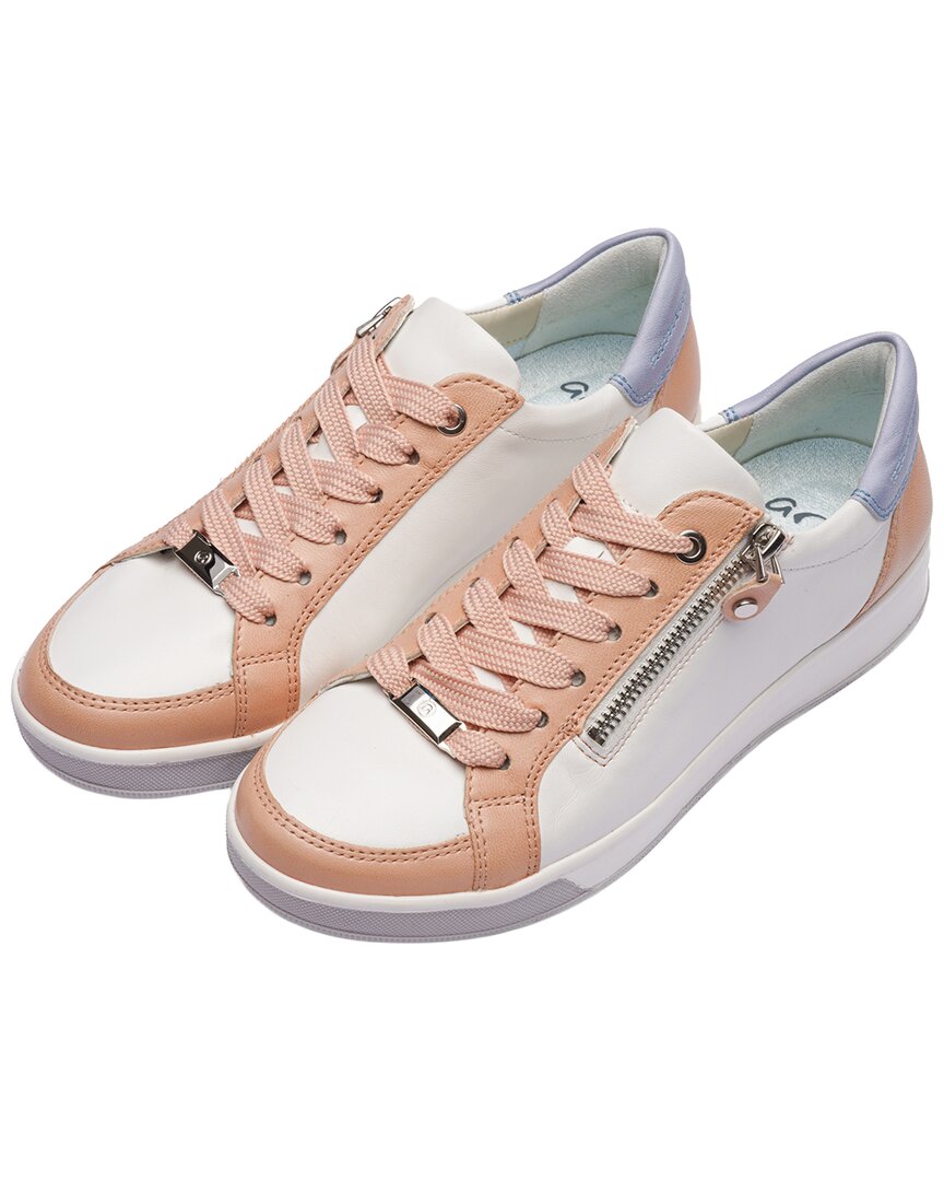 Ara Low Leather Sneaker In White