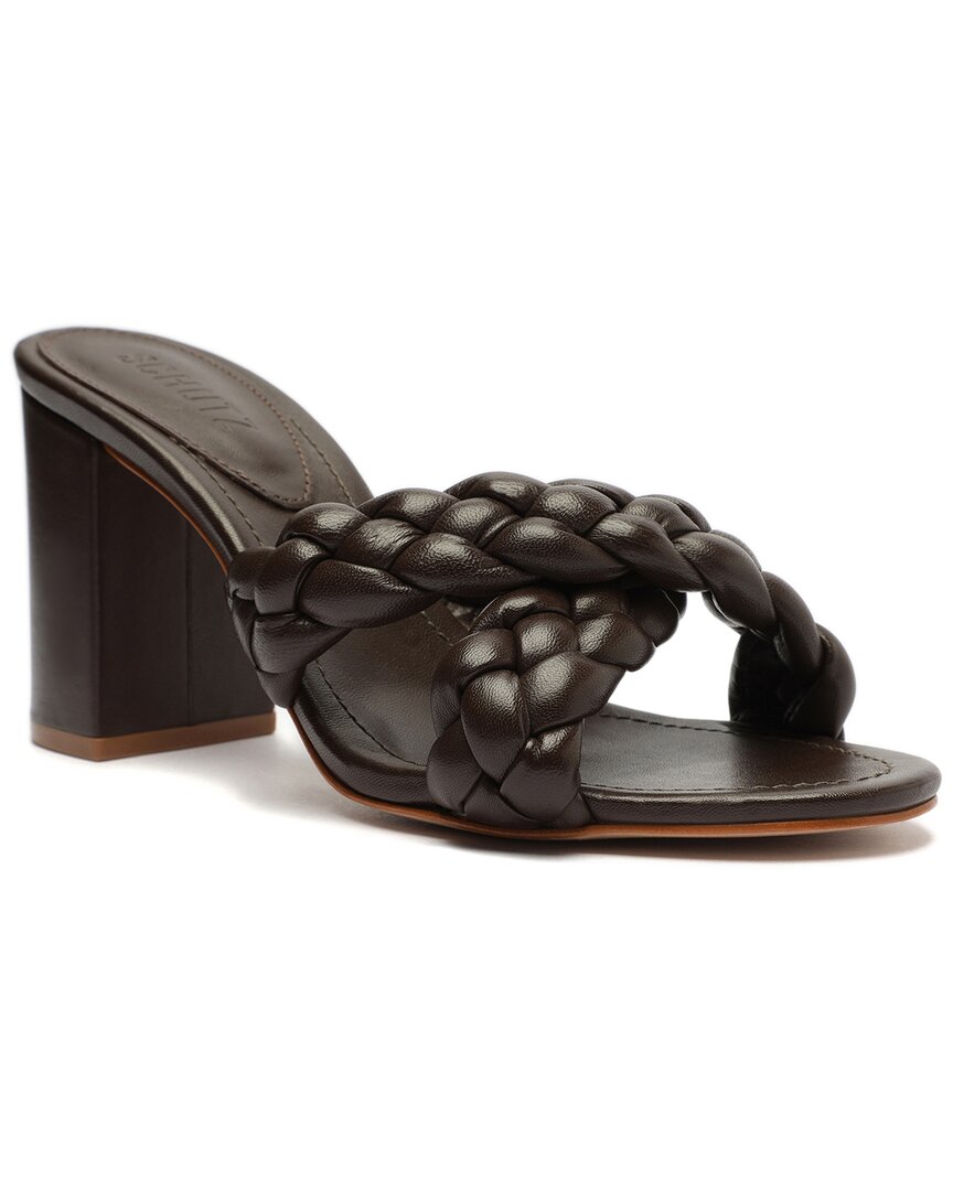 Shop Schutz Cicely Block Leather Sandal