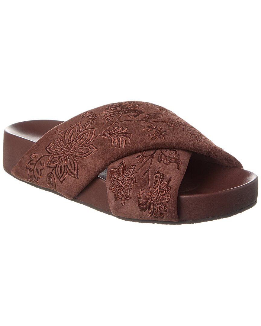 Shop Johnny Was Cath X Band Suede Sandal In Brown