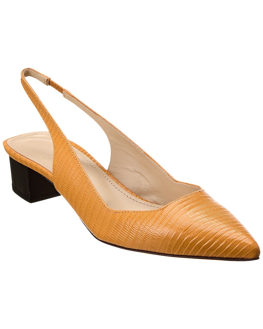 THEORY THEORY CITY LIZARD-EMBOSSED LEATHER SLINGBACK PUMP