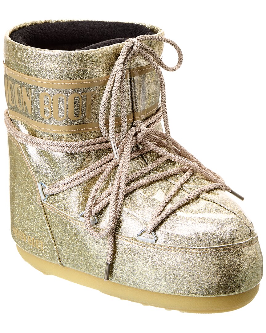 Shop Moon Boot ® Icon Glitter Fabric Boot In Gold