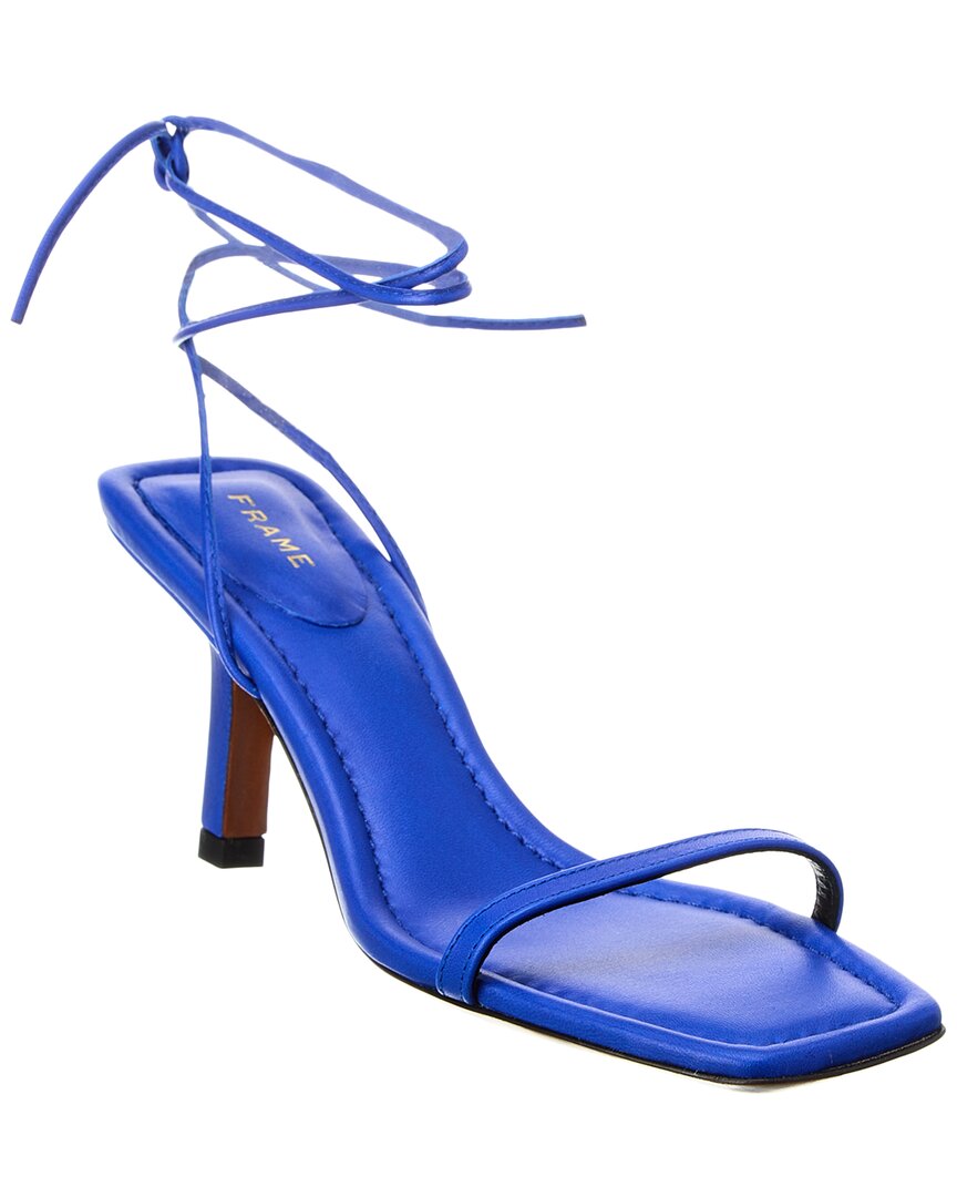 Shop Frame Denim Le Ozzie Lace-up Leather Sandal In Blue