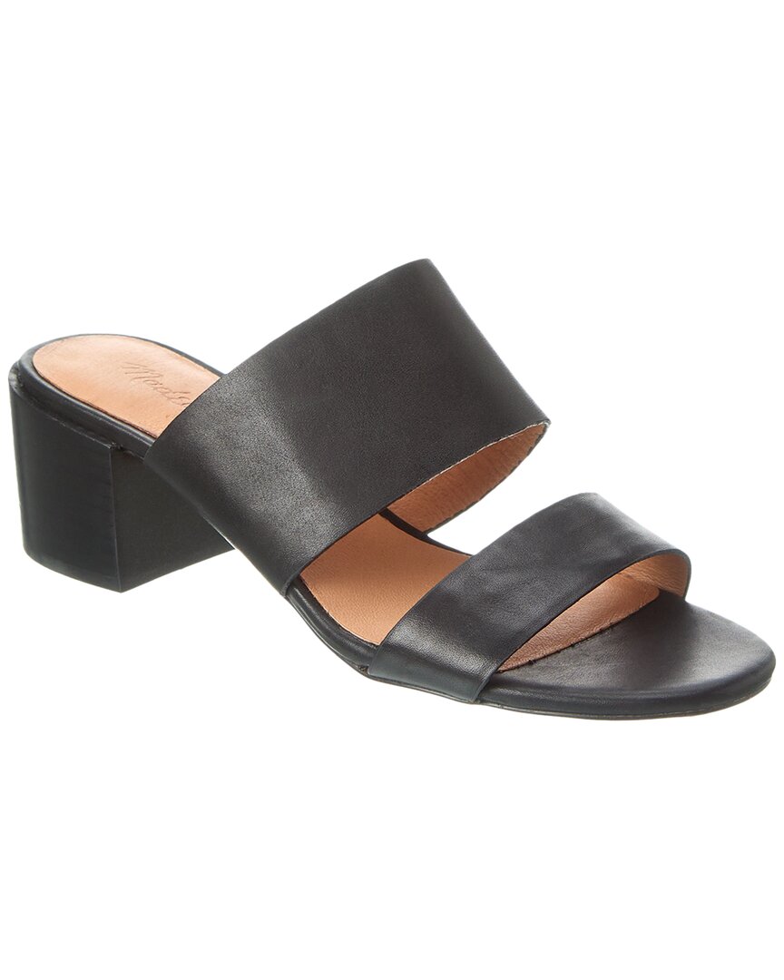 Shop Madewell The Kiera Leather Sandals In Black