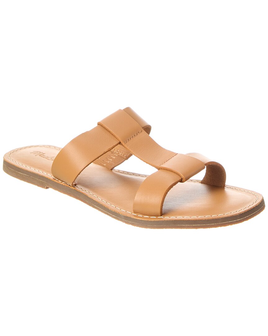 Shop Madewell T-strap Leather Sandal In Brown