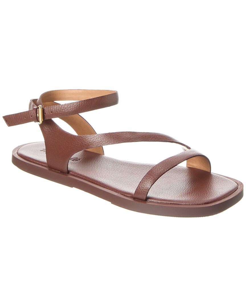 Shop Madewell Ankle-strap Leather Sandal In Brown